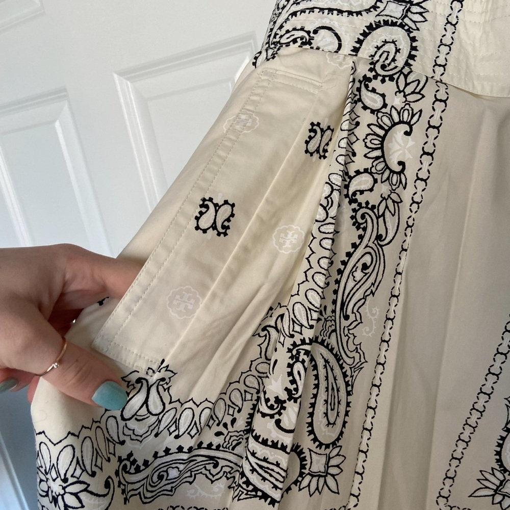 Tory Burch White Paisley Midi Wrap Dress - Picture 4 of 5
